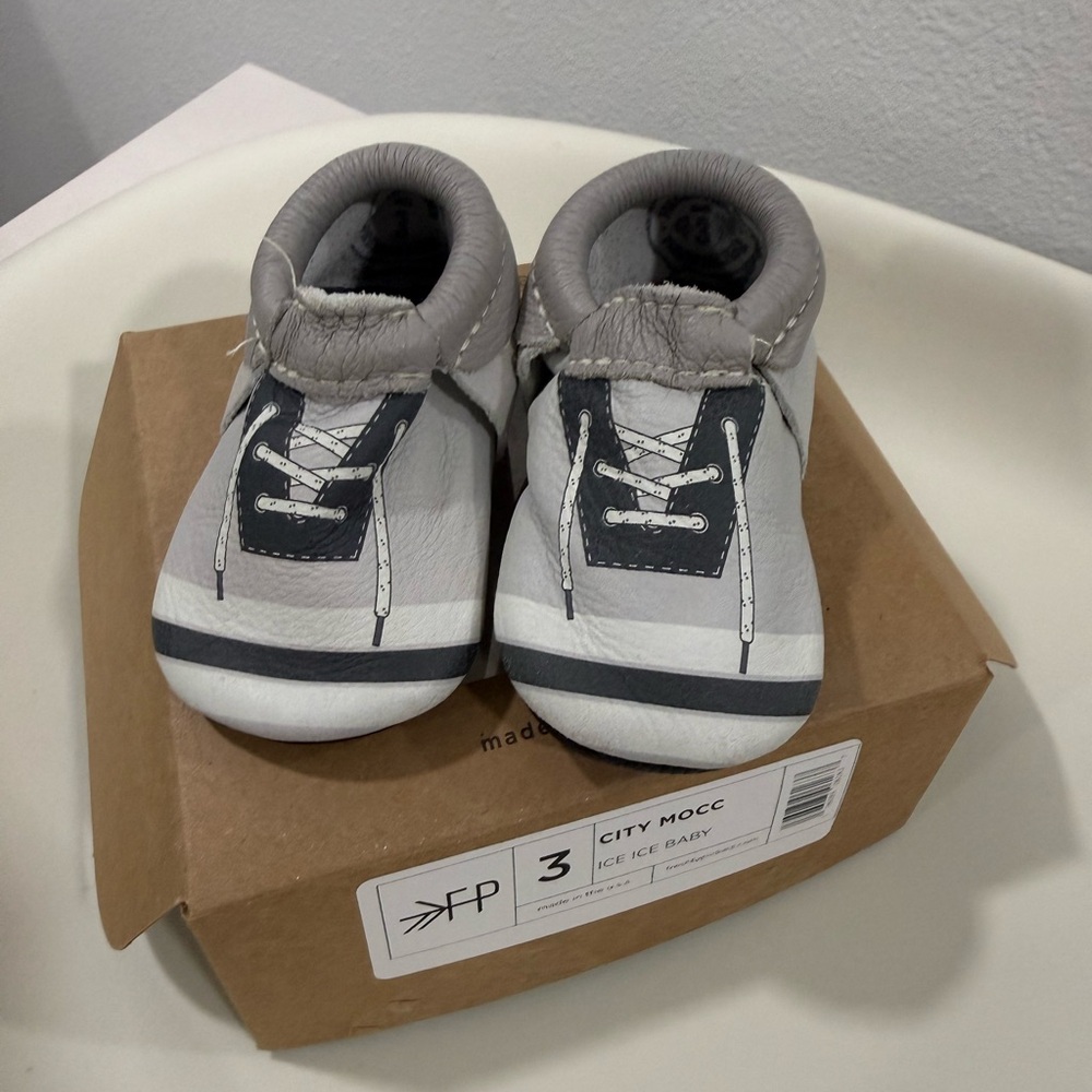Boy Gray Moccasins